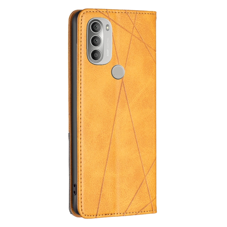 For Motorola Moto G51 5G Prismatic Invisible Magnetic Leather Phone Case