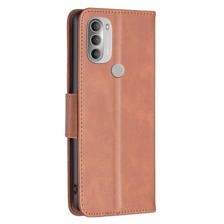 For Motorola Moto G51 5G Lambskin Texture Pure Color Horizontal Flip Leather Phone Case