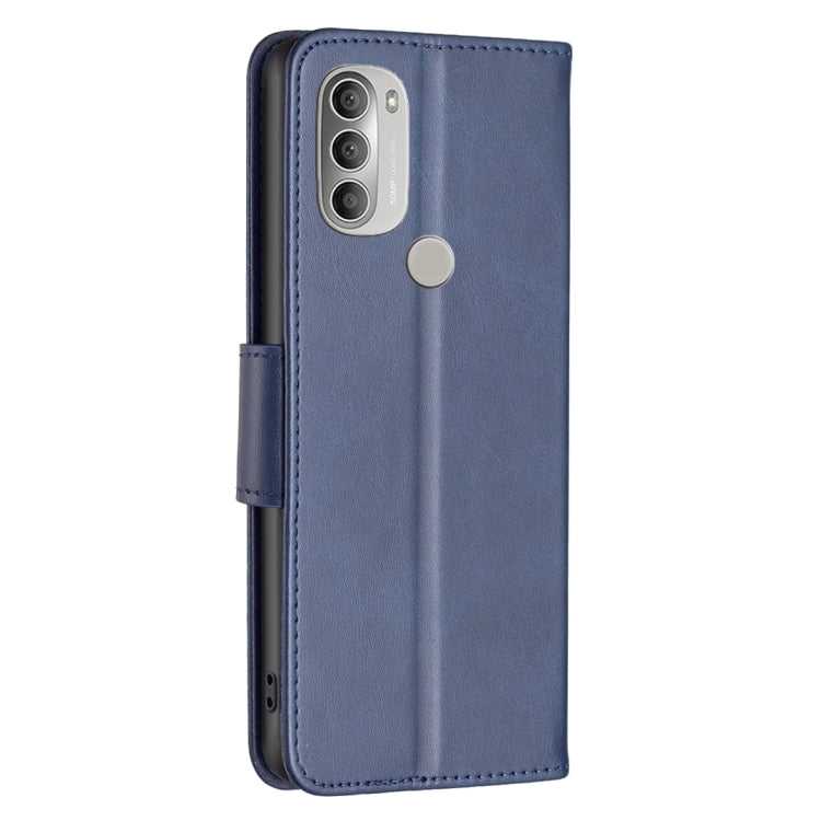 For Motorola Moto G51 5G Lambskin Texture Pure Color Horizontal Flip Leather Phone Case
