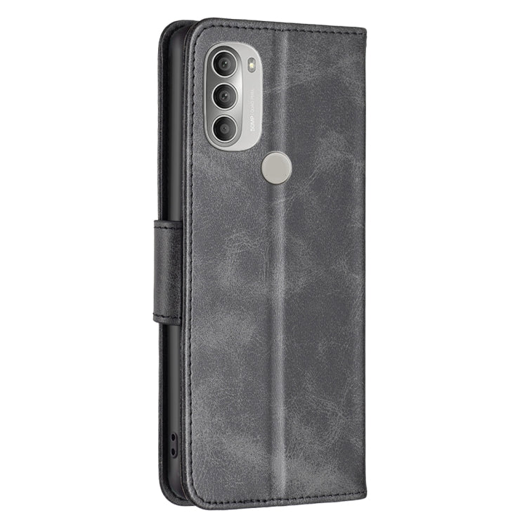 For Motorola Moto G51 5G Lambskin Texture Pure Color Horizontal Flip Leather Phone Case