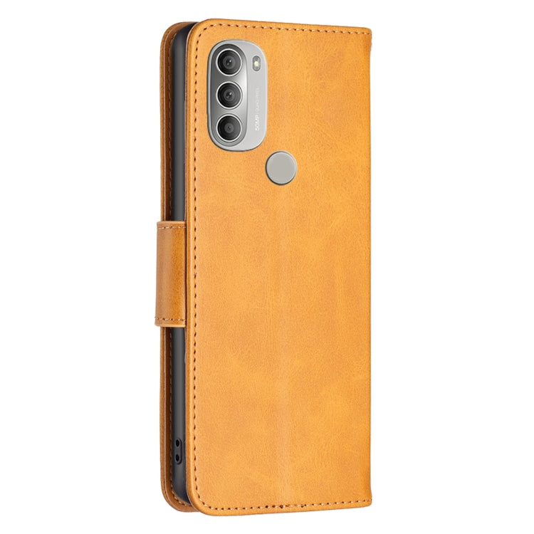 For Motorola Moto G51 5G Lambskin Texture Pure Color Horizontal Flip Leather Phone Case