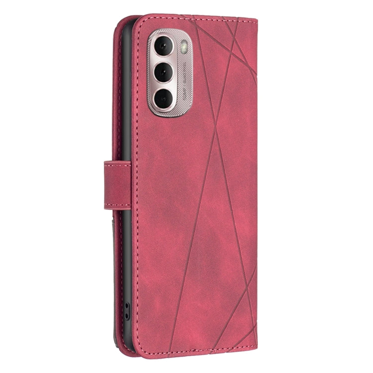 For Motorola Moto G Stylus 2022 Rhombus Texture Magnetic Buckle Horizontal Flip Leather Phone Case
