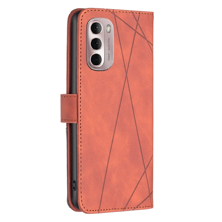 For Motorola Moto G Stylus 2022 Rhombus Texture Magnetic Buckle Horizontal Flip Leather Phone Case
