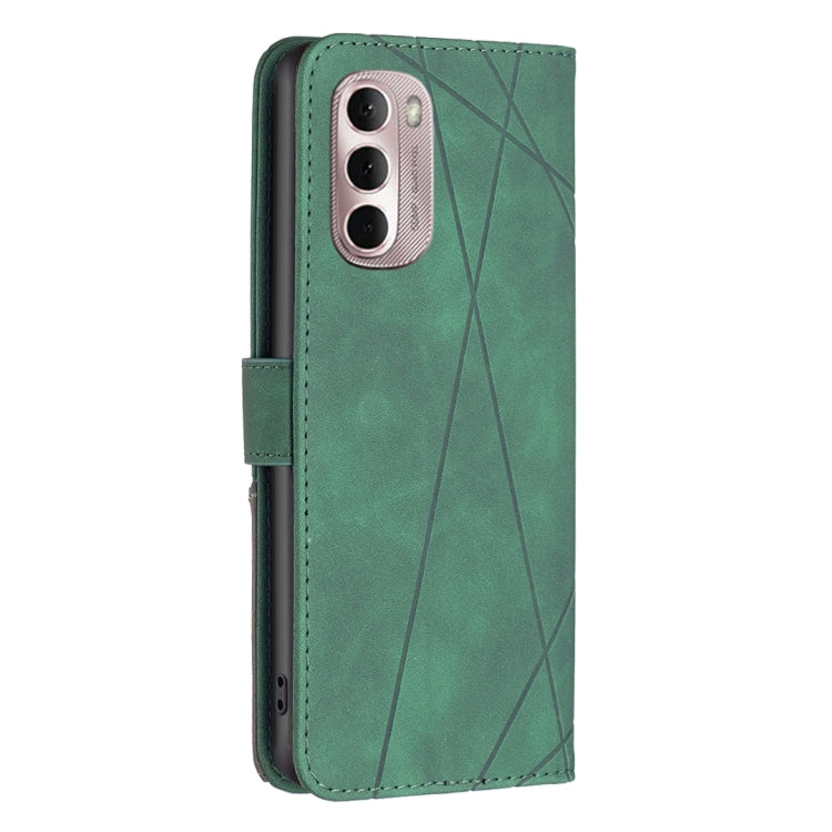 For Motorola Moto G Stylus 2022 Rhombus Texture Magnetic Buckle Horizontal Flip Leather Phone Case