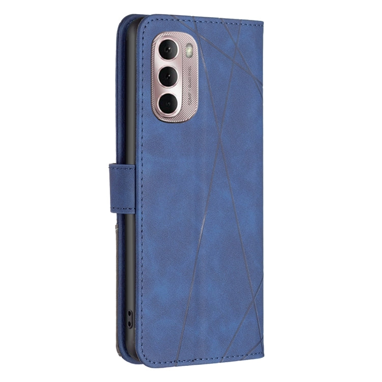 For Motorola Moto G Stylus 2022 Rhombus Texture Magnetic Buckle Horizontal Flip Leather Phone Case