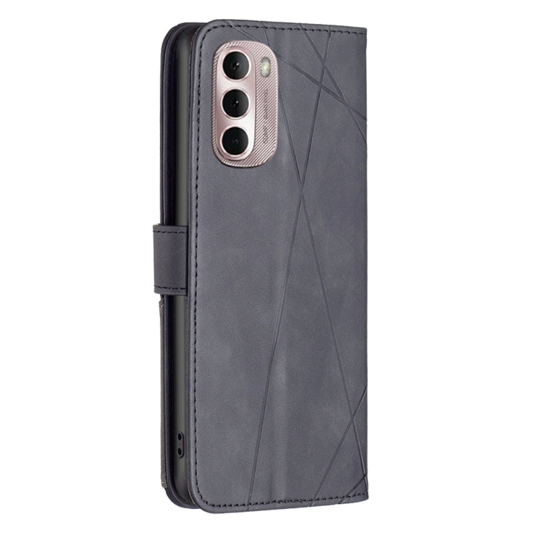 For Motorola Moto G Stylus 2022 Rhombus Texture Magnetic Buckle Horizontal Flip Leather Phone Case