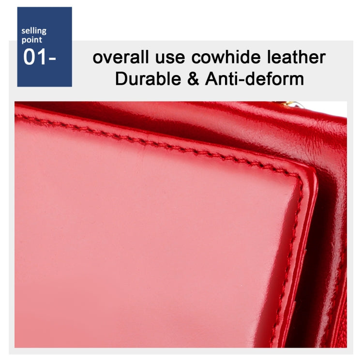 3506 RFID Anti-Degaussing Oil Wax Vintage Texture Genuine Leather Hand Held Wallet for Ladies