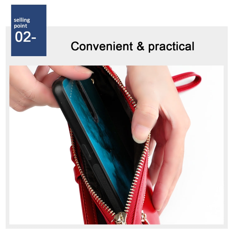 3506 RFID Anti-Degaussing Oil Wax Vintage Texture Genuine Leather Hand Held Wallet for Ladies