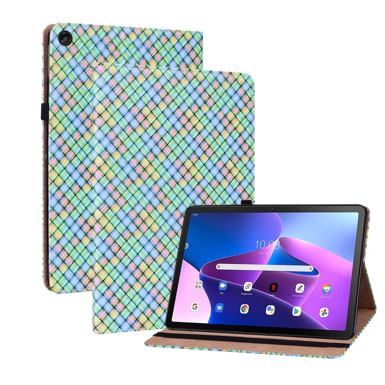 For Lenovo Tab M10 Plus 10.6 3rd Gen. Color Weave Leather Tablet Case with Holder