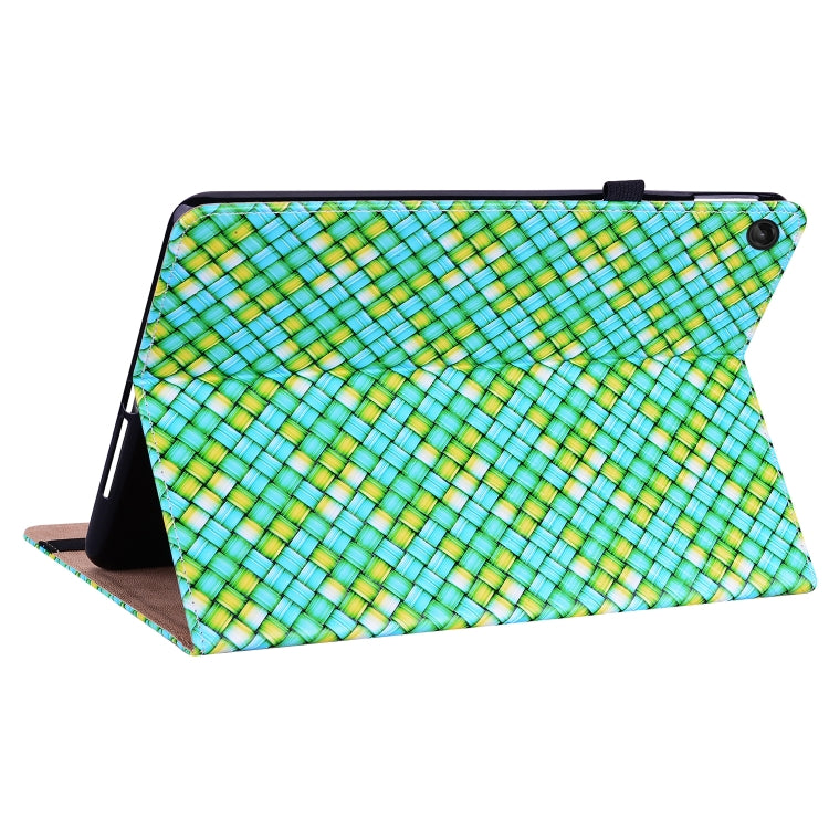 For Lenovo Tab M10 Plus 10.6 3rd Gen. Color Weave Leather Tablet Case with Holder