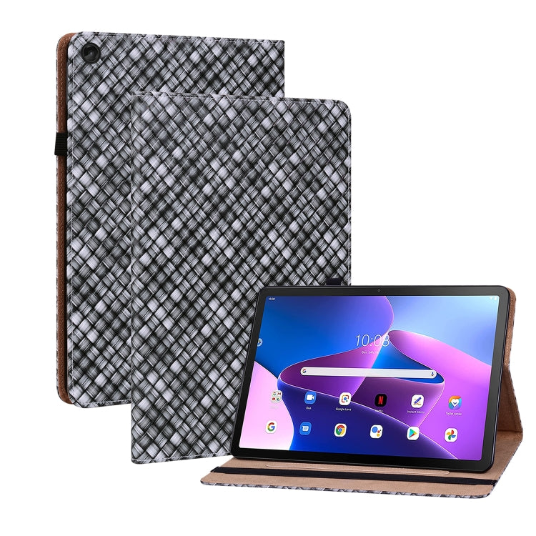 For Lenovo Tab M10 Plus 10.6 3rd Gen. Color Weave Leather Tablet Case with Holder