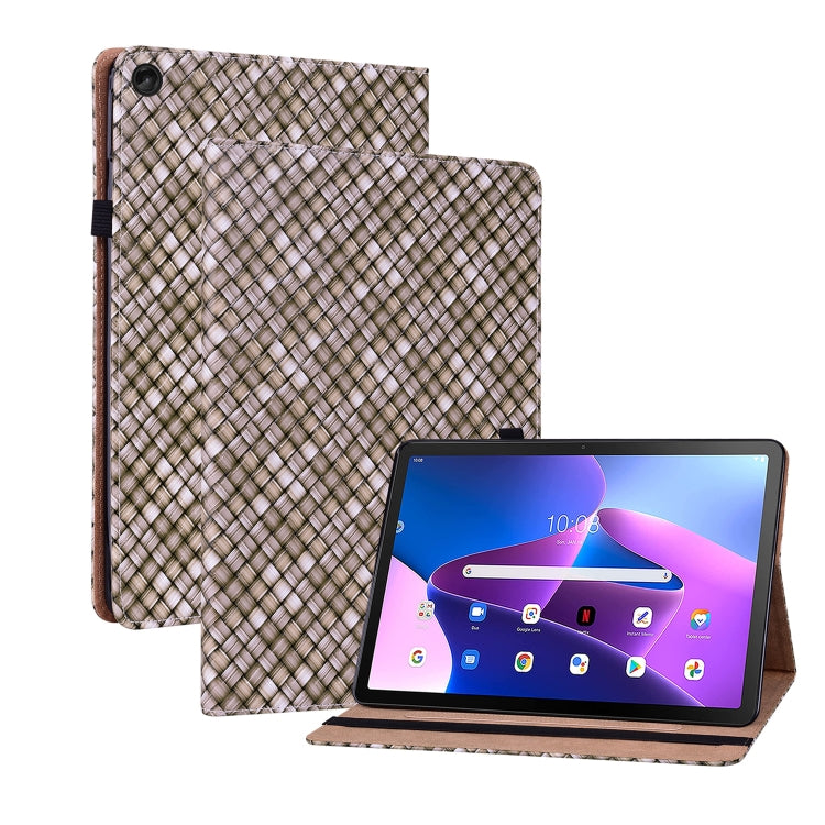 For Lenovo Tab M10 Plus 10.6 3rd Gen. Color Weave Leather Tablet Case with Holder
