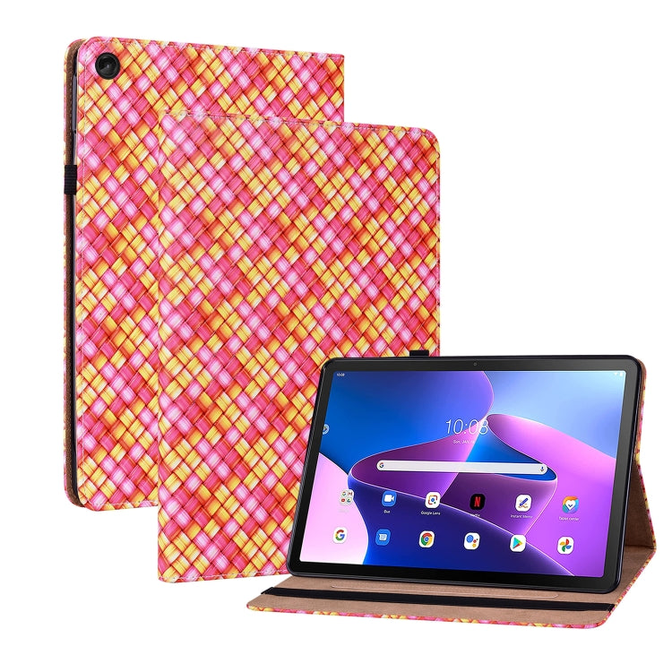 For Lenovo Tab M10 Plus 10.6 3rd Gen. Color Weave Leather Tablet Case with Holder
