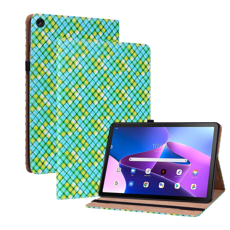 For Lenovo Tab M10 Plus 10.6 3rd Gen. Color Weave Leather Tablet Case with Holder