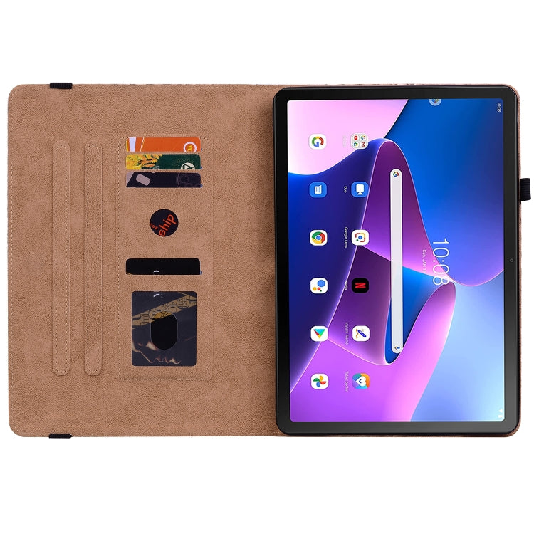 For Lenovo Tab M10 Plus 10.6 3rd Gen. Color Weave Leather Tablet Case with Holder