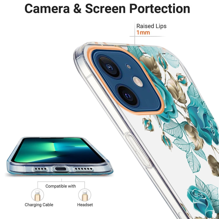 For iPhone 12 / 12 Pro Ring IMD Flowers TPU Phone Case