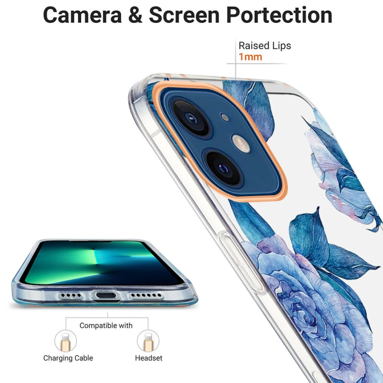 For iPhone 12 / 12 Pro Ring IMD Flowers TPU Phone Case