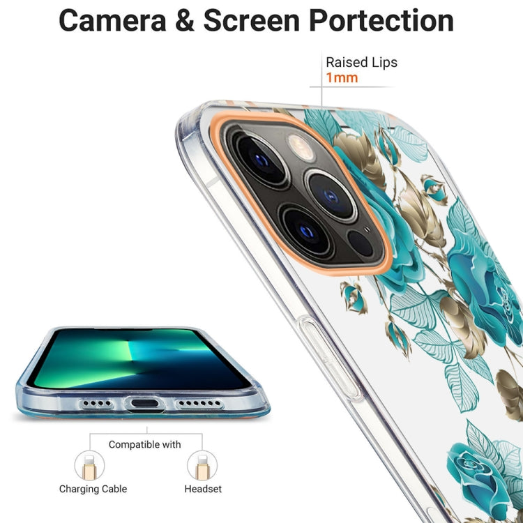 For iPhone 12 Pro Max Ring IMD Flowers TPU Phone Case