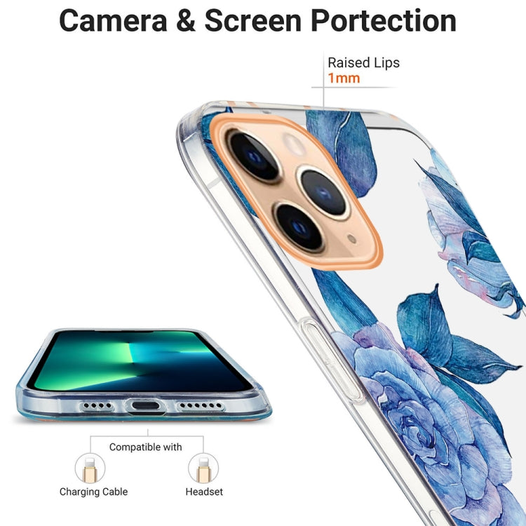 For iPhone 11 Pro Max Ring IMD Flowers TPU Phone Case