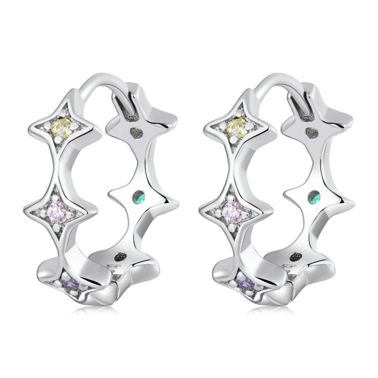 S925 Sterling Silver Simple Star Ear Buckle Women Earrings