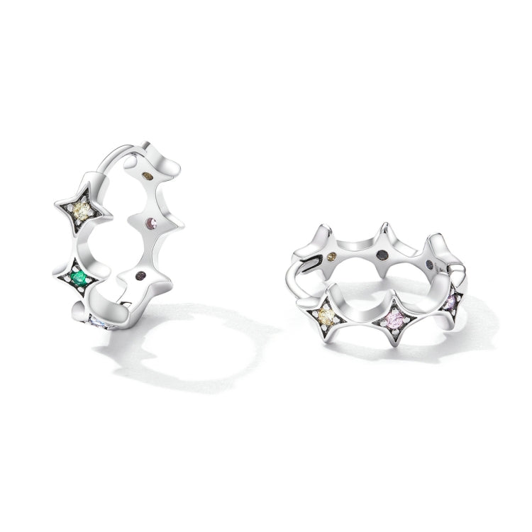 S925 Sterling Silver Simple Star Ear Buckle Women Earrings