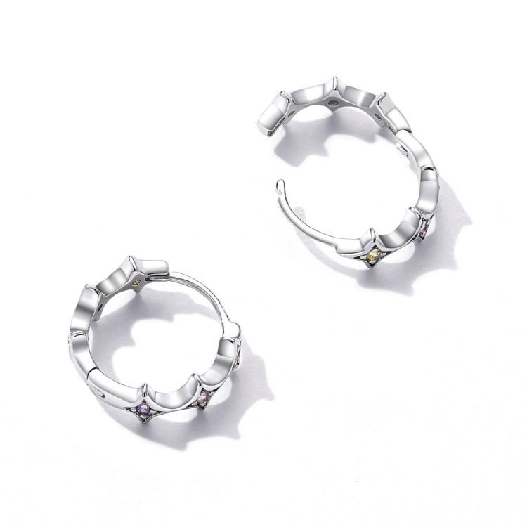 S925 Sterling Silver Simple Star Ear Buckle Women Earrings