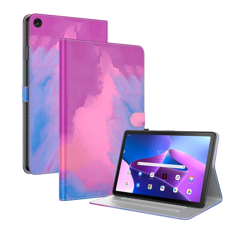 For Lenovo Tab M10 Plus 10.6 3rd Gen. Watercolor Pattern Skin Feel Magnetic Leather Tablet Case