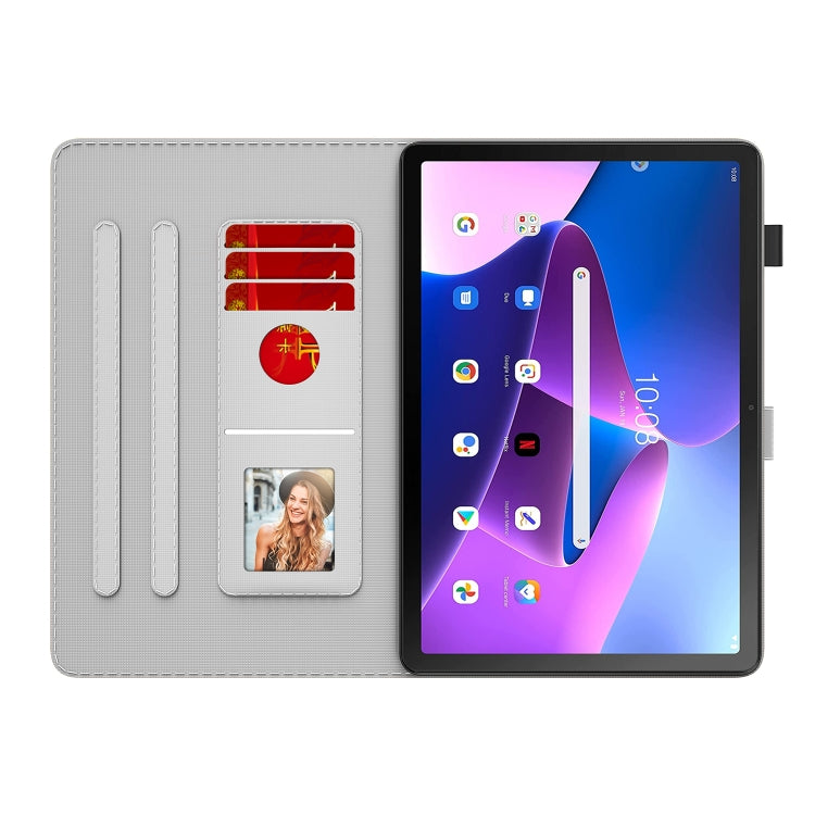 For Lenovo Tab M10 Plus 10.6 3rd Gen. Watercolor Pattern Skin Feel Magnetic Leather Tablet Case