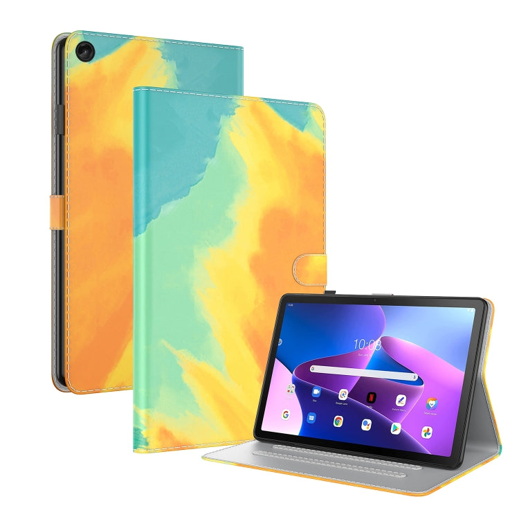 For Lenovo Tab M10 Plus 10.6 3rd Gen. Watercolor Pattern Skin Feel Magnetic Leather Tablet Case