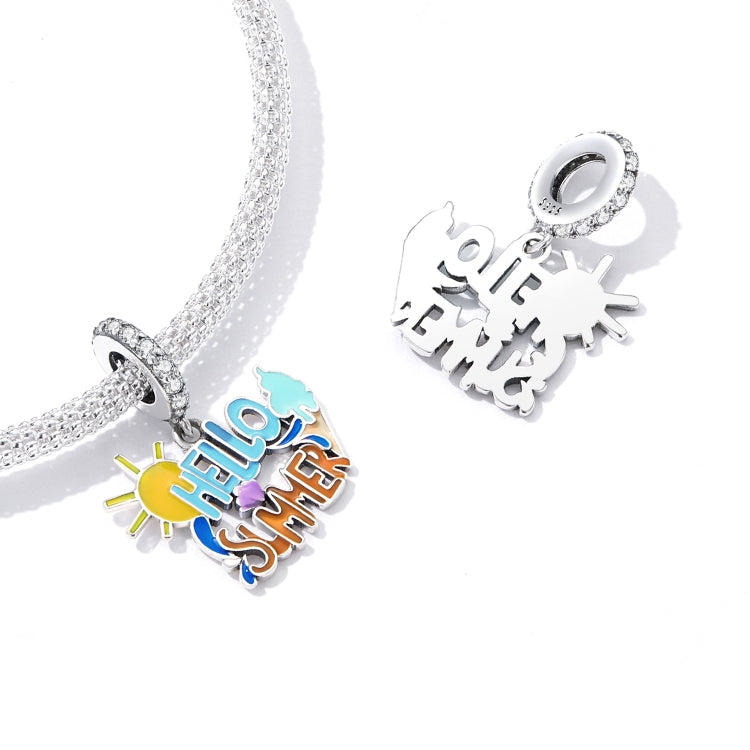 S925 Sterling Silver Hello Summer Pendant DIY Bracelet Necklace Accessories
