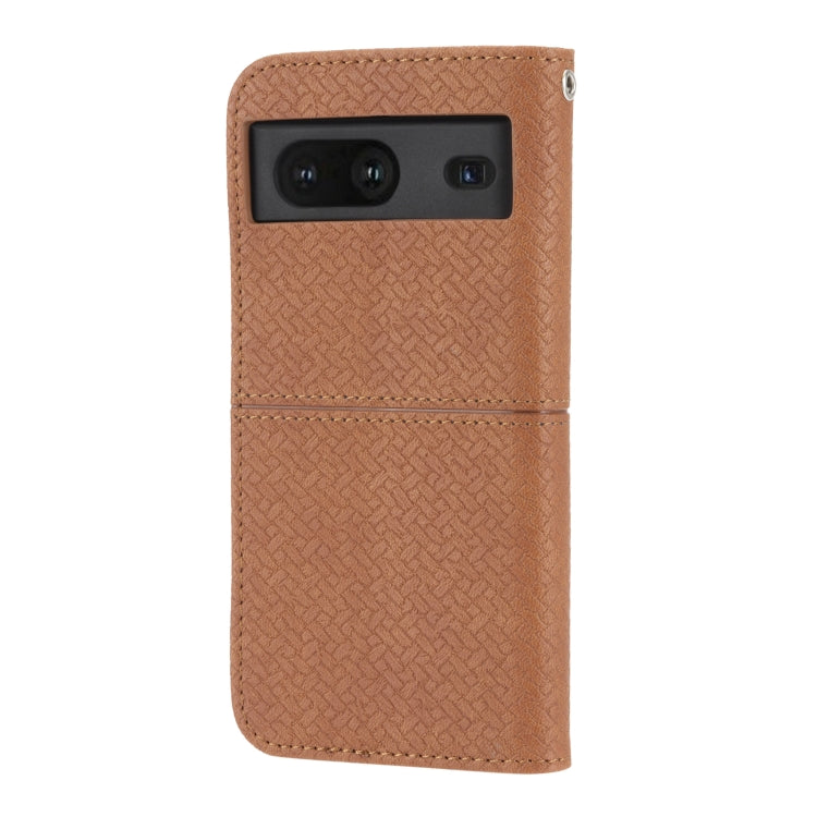 For Google Pixel 7 Woven Texture Stitching Magnetic PU Leather Phone Case