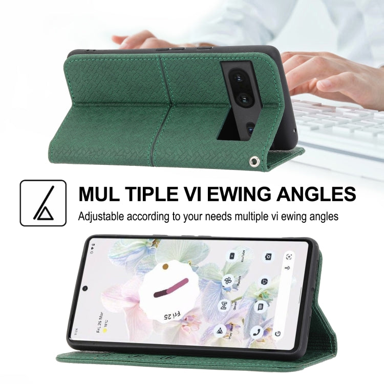 For Google Pixel 7 Woven Texture Stitching Magnetic PU Leather Phone Case