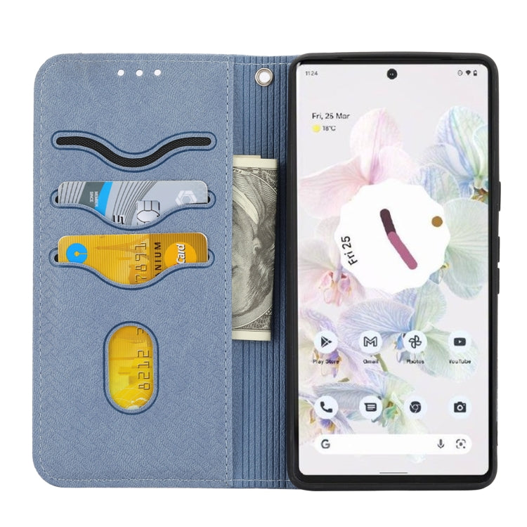 For Google Pixel 7 Woven Texture Stitching Magnetic PU Leather Phone Case
