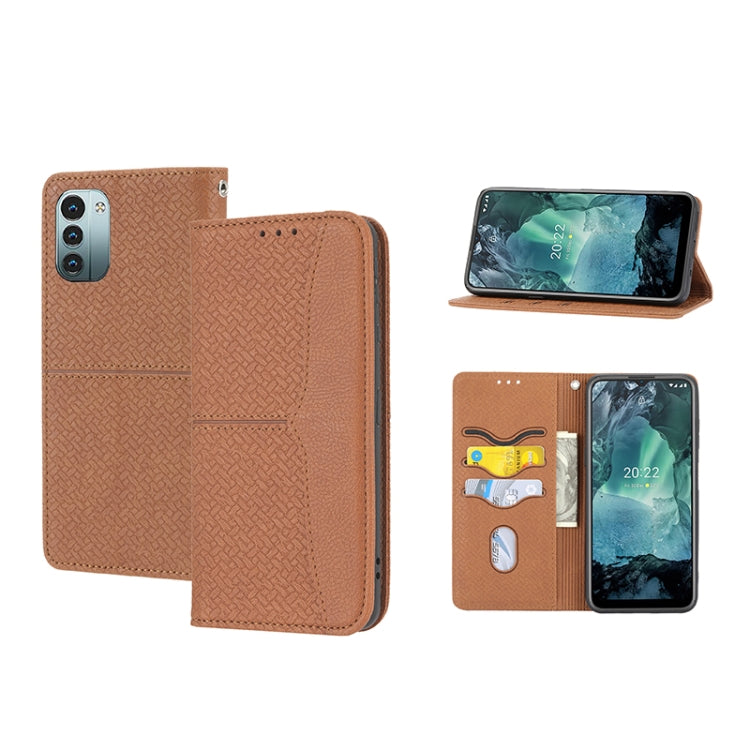 For Nokia G21 / G11 Woven Texture Stitching Magnetic PU Leather Phone Case