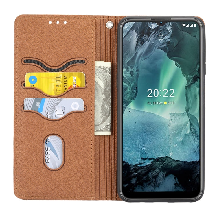 For Nokia G21 / G11 Woven Texture Stitching Magnetic PU Leather Phone Case