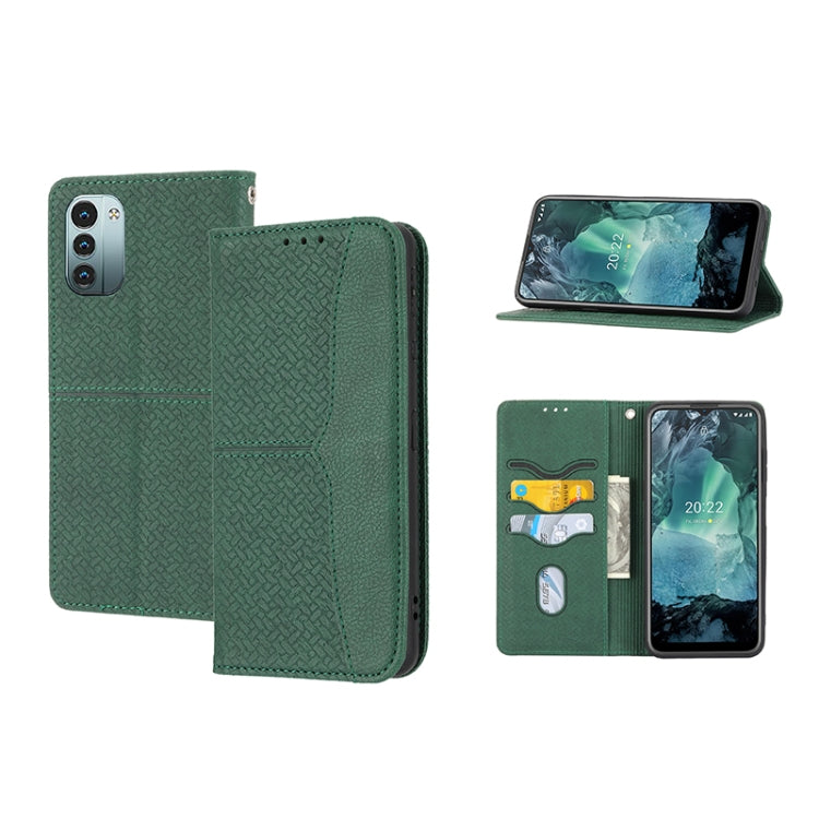 For Nokia G21 / G11 Woven Texture Stitching Magnetic PU Leather Phone Case