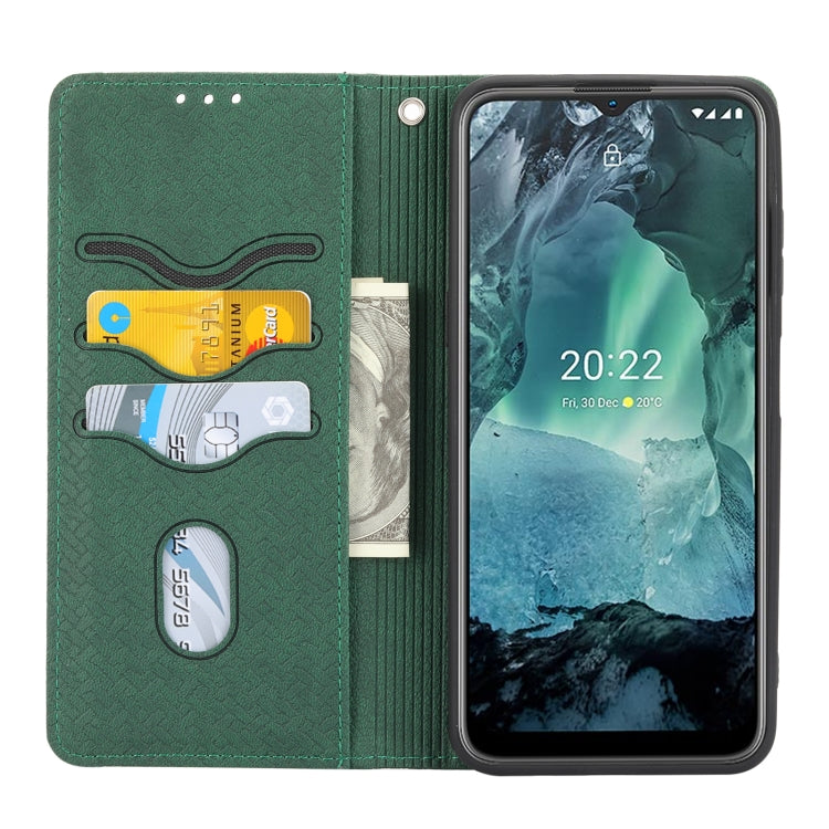 For Nokia G21 / G11 Woven Texture Stitching Magnetic PU Leather Phone Case