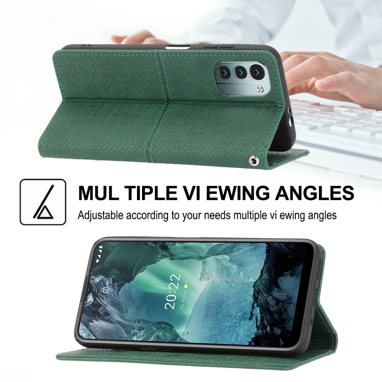 For Nokia G21 / G11 Woven Texture Stitching Magnetic PU Leather Phone Case