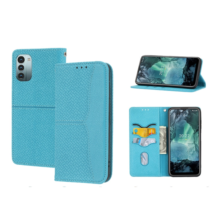 For Nokia G21 / G11 Woven Texture Stitching Magnetic PU Leather Phone Case