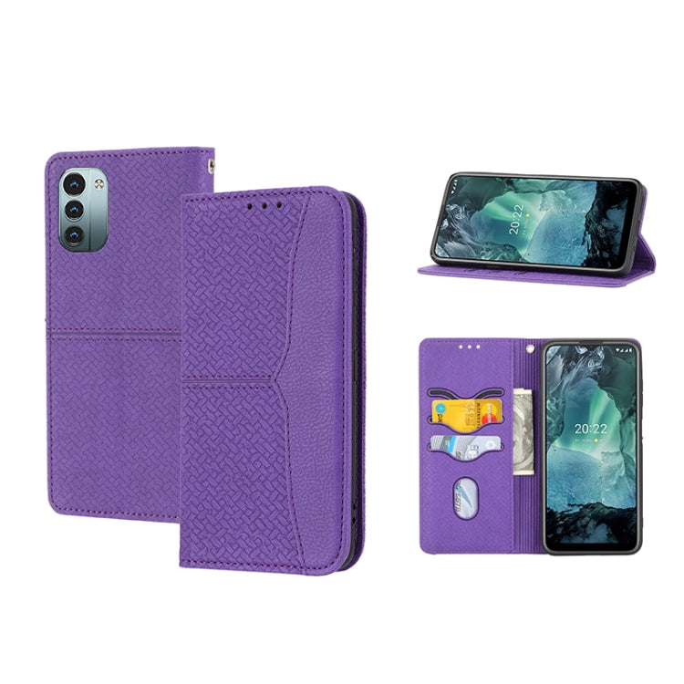For Nokia G21 / G11 Woven Texture Stitching Magnetic PU Leather Phone Case