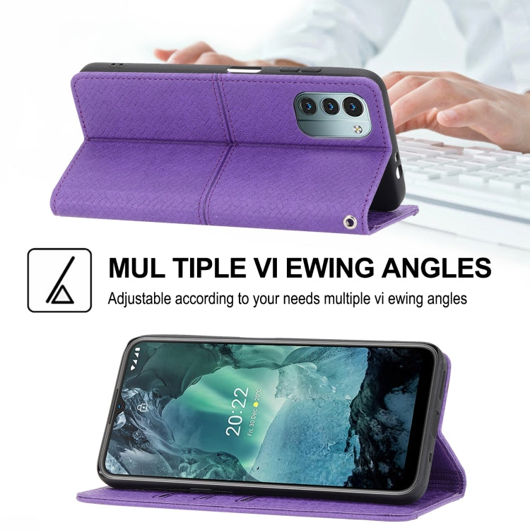 For Nokia G21 / G11 Woven Texture Stitching Magnetic PU Leather Phone Case