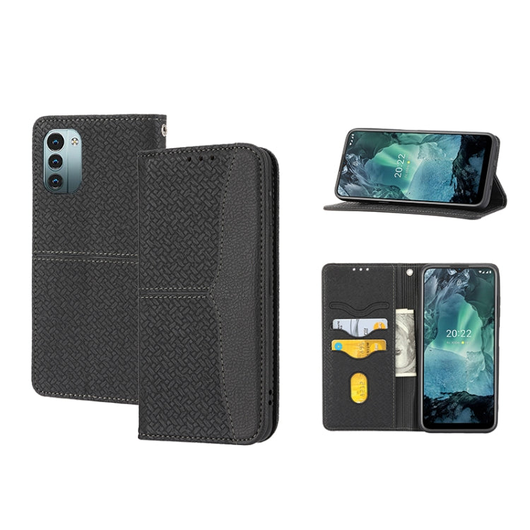 For Nokia G21 / G11 Woven Texture Stitching Magnetic PU Leather Phone Case