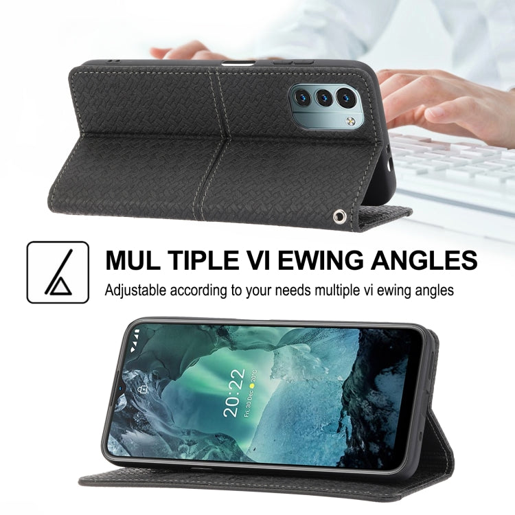 For Nokia G21 / G11 Woven Texture Stitching Magnetic PU Leather Phone Case