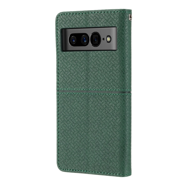 For Google Pixel 7 Pro Woven Texture Stitching Magnetic PU Leather Phone Case