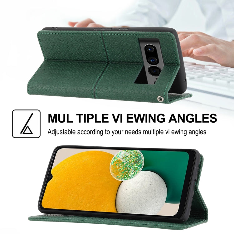 For Google Pixel 7 Pro Woven Texture Stitching Magnetic PU Leather Phone Case