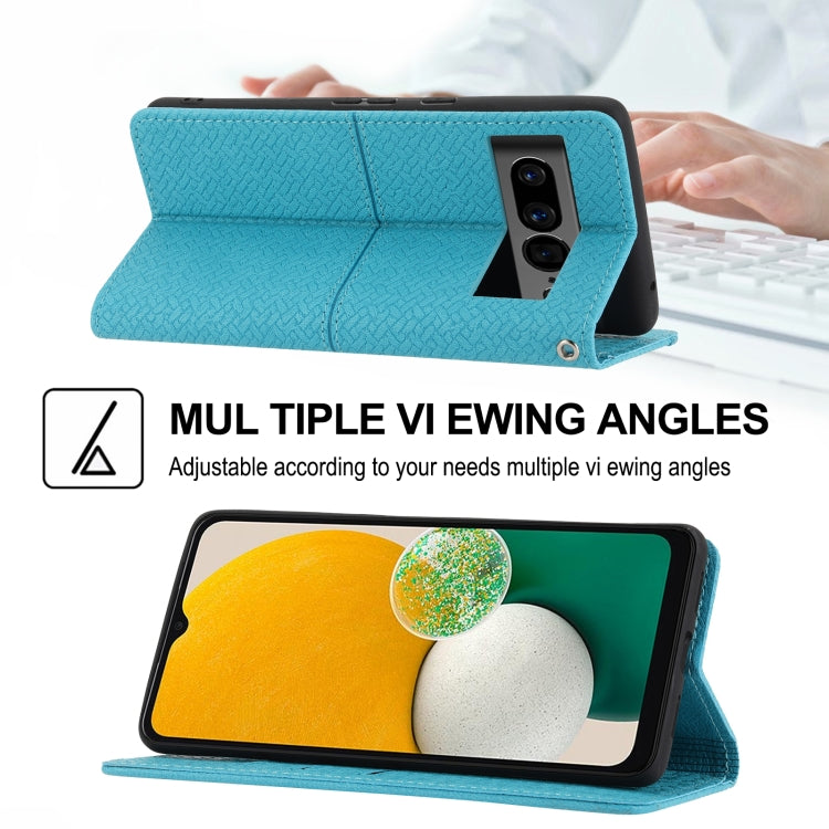 For Google Pixel 7 Pro Woven Texture Stitching Magnetic PU Leather Phone Case