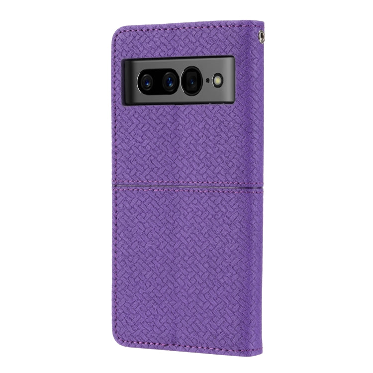 For Google Pixel 7 Pro Woven Texture Stitching Magnetic PU Leather Phone Case