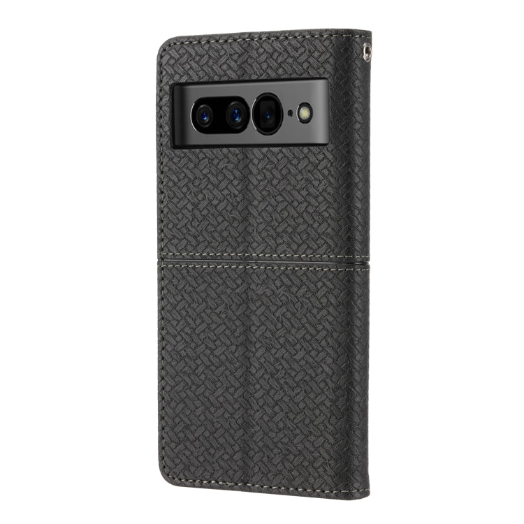 For Google Pixel 7 Pro Woven Texture Stitching Magnetic PU Leather Phone Case