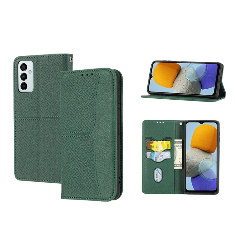 For Samsung Galaxy M23 / F23 5G Japanese Version Woven Texture Stitching Magnetic PU Leather Phone Case
