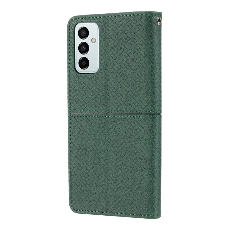 For Samsung Galaxy M23 / F23 5G Japanese Version Woven Texture Stitching Magnetic PU Leather Phone Case